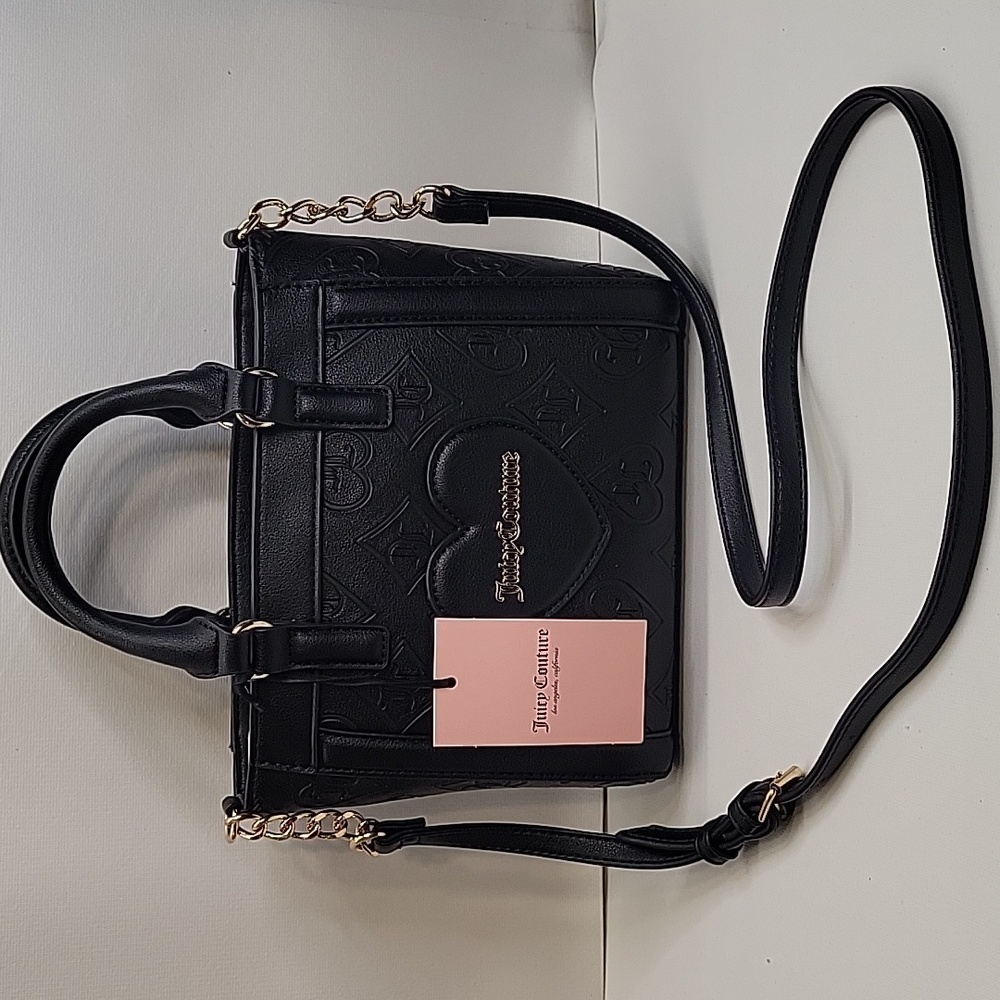 NWT Juicy Couture Black Licorice Girls Night Out Mini Tote & Crossbody Bag 🖤
